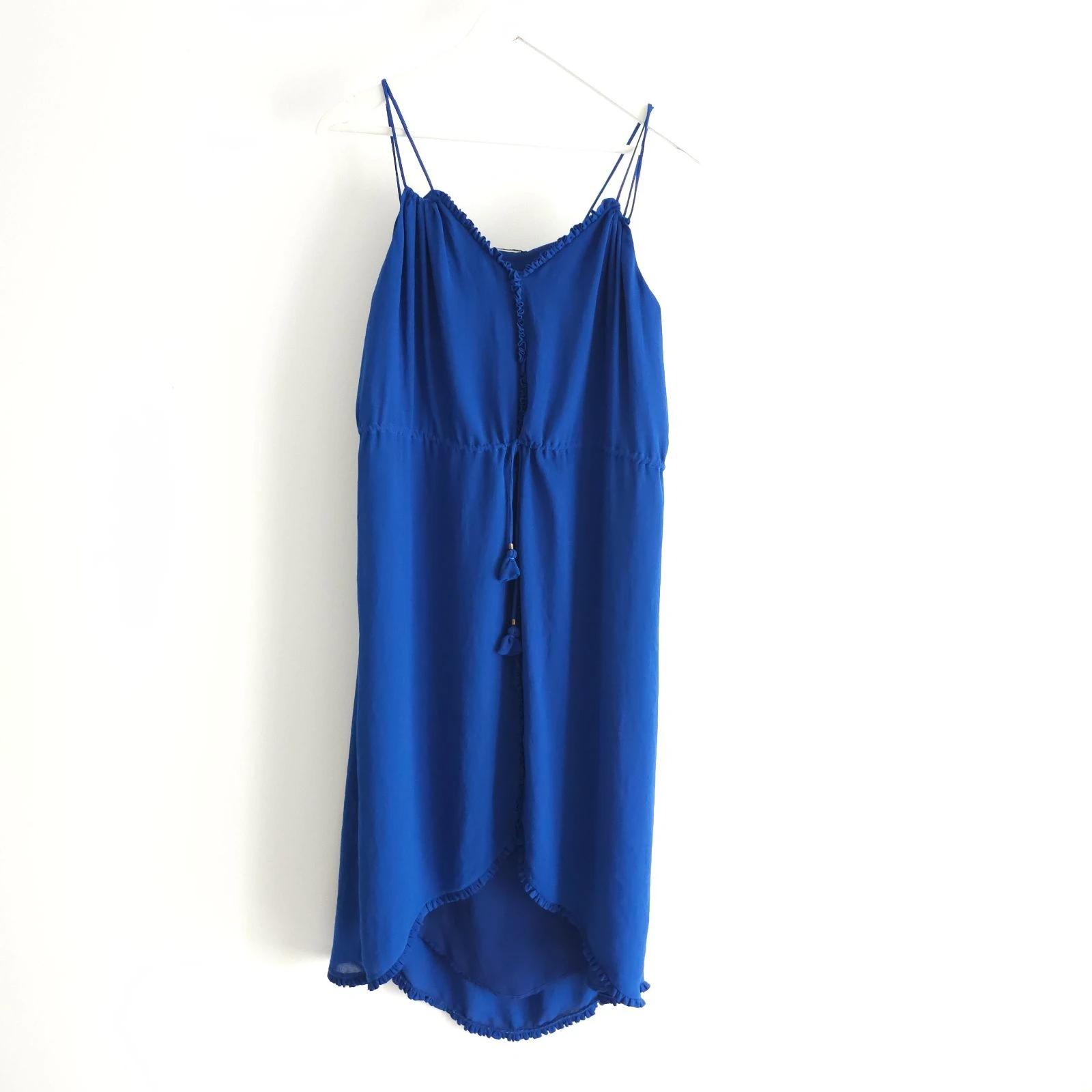 Massimo Dutti robe bleue à fronces électrique royal